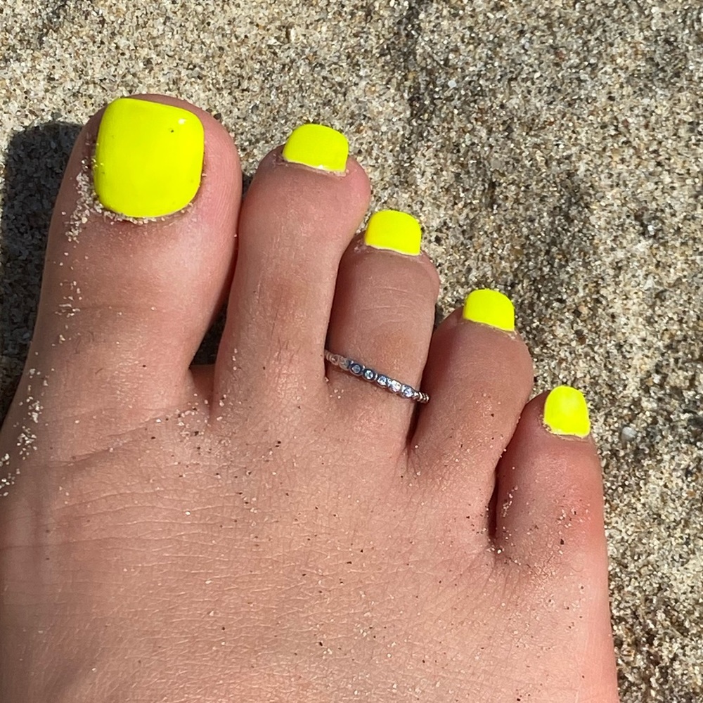 .925 Sterling Silver Simple Toe Ring - image 1